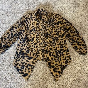 Pearl leopard lightweight blazer - S